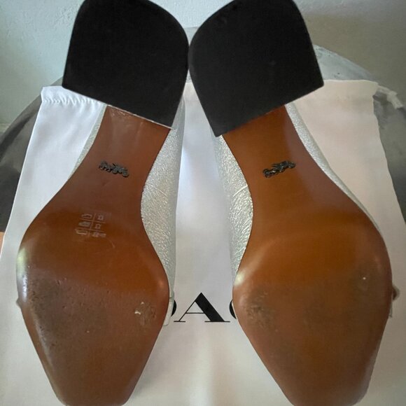 COACH Metallic Silver Elegant Jade Pump Size 7 - Picture 10 of 12